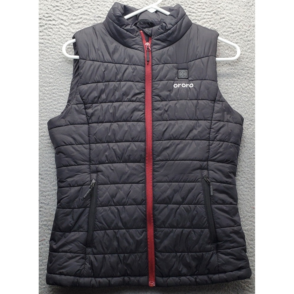Ororo Heated Puffer Vest Womens XS Black Sleeveless Outdoor No Battery Full Zip